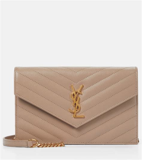 ysl wallet on a chain grey|ysl cassandre envelope chain wallet.